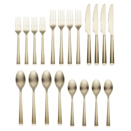 Cambridge Silversmiths Gilda Champagne Satin 20-Piece Flatware Set, Service for 4