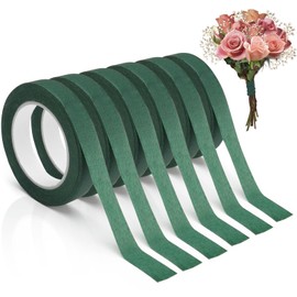 6 Rolls Floral Tapes 0.47Inches x 21.87Yards Green Flower Tape Stem Wrap DIY Floral Tape for Fresh Flowers Wedding Bouquet and Floral Crafts (6)