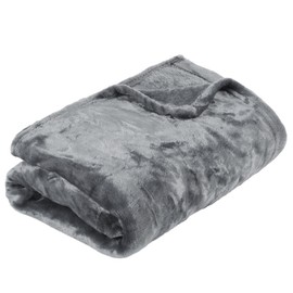 Albert Austin Flannel Fleece Throw for Couch Sofa Chairs Breathable Cosy and Warm Large Blanket Throw Comfortable Easy to Wash Blanket for Bed Plush Lightweight Fluffy Throw 150 x 130cm (Silver Grey)