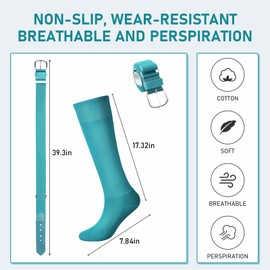 Zhanmai Baseball Belt and Socks Combo Adjustable Softball Socks and Elastic Waist Belt for Youth Boys Girls, Adult(Teal,Adult)