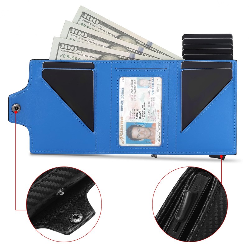 SENDEFN Men's Leather Wallet with Coin Compartment and RFID Protection,