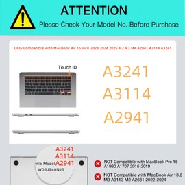 BYCeKe Compatible with MacBook Air 15 inch Case 2023 2024 2025 M4 A3241 M3 A3114 M2 A2941, Checkered Textured Cream Leather Hard Shell Case&Keyboard Cover for Mac Air 15 Laptop, Checkerd Black