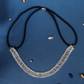 Merroyal Fashion Bling Rhinestones Bling Headband For Party,Wedding, Pageant (Sliver CF, Medium)