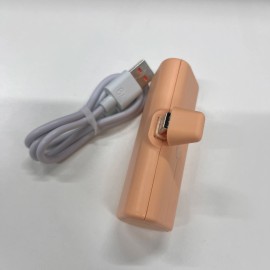 WHYSTLE  to US Pocket Emergency Mobile Phone Small Emergency Charger Phone Charger Mini 5000mAh Mini Power BankCapacity: 5Ah/18Wh, Output Power: 20W, Color: Peach-fuzz color, Plug Type: Type C