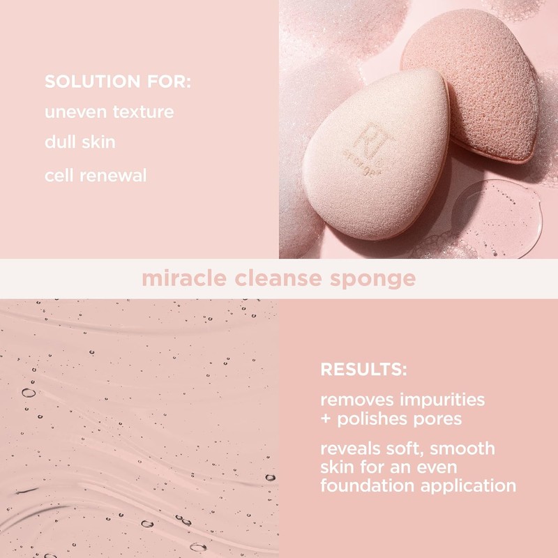 Real Techniques, Miracle Cleanse Sponge, Esponja para Lavar y Exfoliar