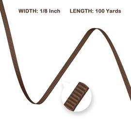 LoomJoyz Double Sides Brown Grosgrain Ribbon 3mm×91 Meters Thin Ribbon Ideal for Gift Wrapping Sewing Hair Bow Flower Bouquet Art Crafts Weddings Floral Arrangements