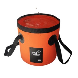Collapsible Bucket, 12L & 20L Multifunctional Portable Folding Fishing Bucket - Folding Shovel for Sink - Water Container for Fishing - Camping - Gardening (20L / Orange)