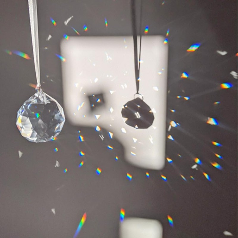 EasyBravo 50mm Clear Crystal Ball Prisms Feng Shui Suncatcher Decorating