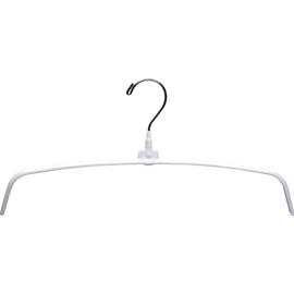 White Rubber Coated Thin Metal Hanger, Box of 25 Slim & Space Saving Arched Top Hangers w/ Vinyl Non-Slip Coating & Chrome Hook, by The Great American Hanger Company