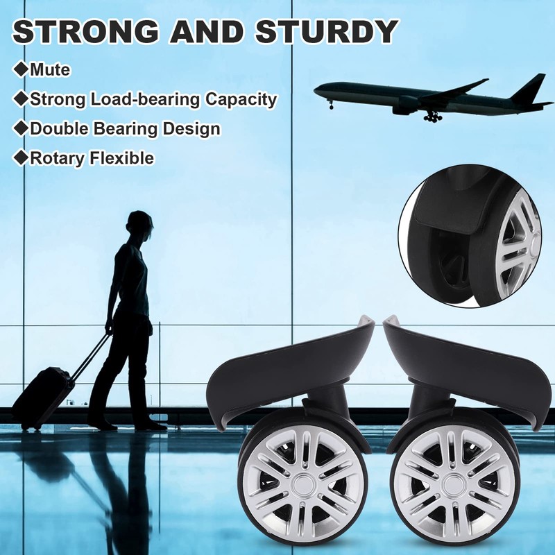 Luggage Wheels Replacement,1 Pair Suitcase Replacement Wheels,Replacement Suitcase Wheels,Easy Installation