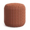 SIMPLIHOME Wynne 18 Inch Boho Round Knitted Outdoor/ Indoor Pouf