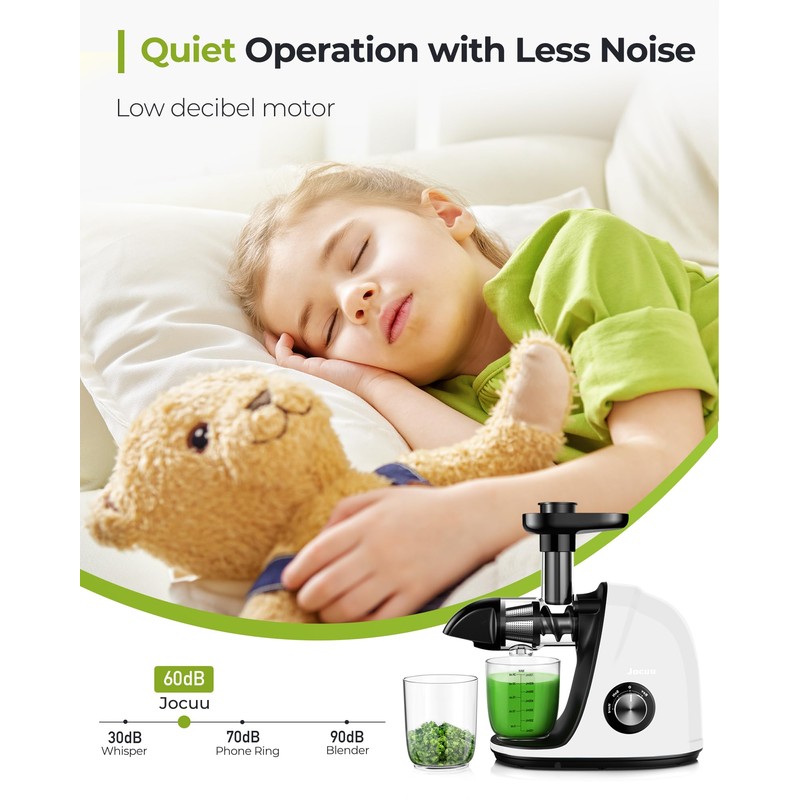 Jocuu Slow Masticating Juicer with 2-Speed Modes - Cold Press