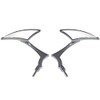 MotorToGo Chrome Sickle Mirror Set with Radical Elbow Stem Motorcycle