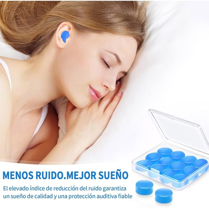 48Pcs Tapones de Oídos para Dormir, Tapones Oídos de Silicona