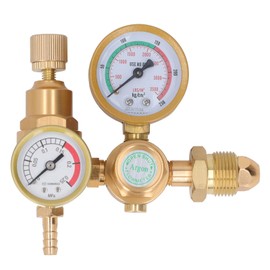 Oumefar Gas Welding Regulator, Argon CO2 Regulators Gauges Gas Welding Regulator Mig Tig Weld with 1/4in Outlet 6.605GPM, Industrial Argon Regulator Flowmeter Gauges for MIG and TIG Welders