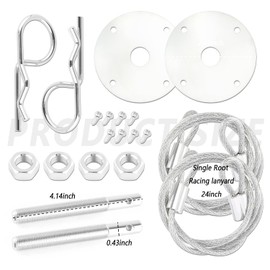 Hood Pins Kit for Car - Stainless Steel Car Hood Cover Quick Latch Hood Pins for Reducing Shaking - Universal Automotive Exterior Accessories Fit for Most Cars SUVs Trucks (Silver)