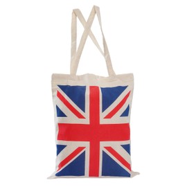 IMFAA Large (50x40) Cm 100% Cotton Canvas Reusable Shoulder/Hand Tote Shopping Bags in different design (Union Jack Flag, 10)