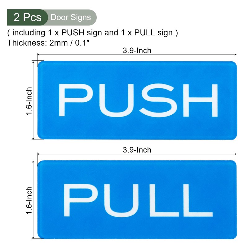 YOKIVE 2 Pcs Push Pull Door Sign, Door Sign Self