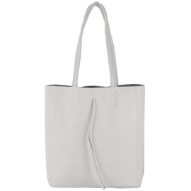 modamoda de - T253 - Italian Leather Tote Bag with Inner Pocket, White