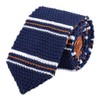 Men's Boy Deep Navy Blue White Brwon Jacquard Silk Ties