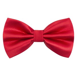 Alizeal Mens Solid Mini Squares Formal Banded Bow Ties (Red)