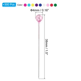 PATIKIL Sewing Pins, 500 Pcs 1.5 Inch Straight Pin with Plastic Pearlized Ball Head for Fabric, Decorative, Jewelry DIY, Craft and Sewing Project, Multicolor