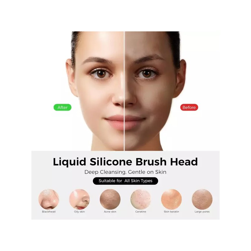 Face Scrubber 페이스 스크러버 페이셜 클렌징 브러시 - 4개의 LED