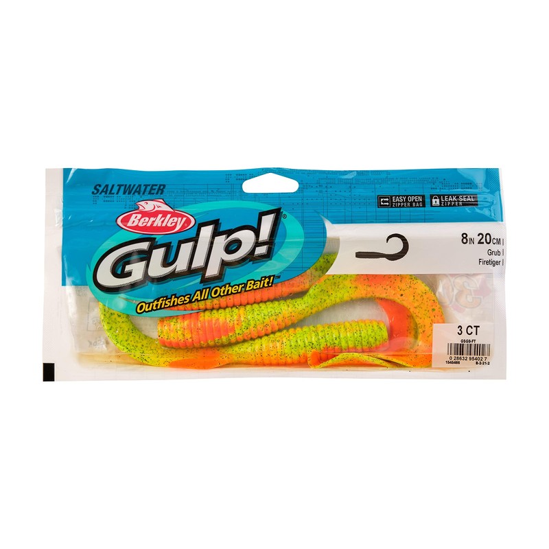 Gulp! Saltwater Grub Firetiger 8in | 20cm