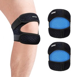 Patella Knee Brace Adjustable Patella Tendon Support Bandage Knee Jumper Band Sports Knee Support Patella Tendon Bandage for Running Jumping Basketball Tennis