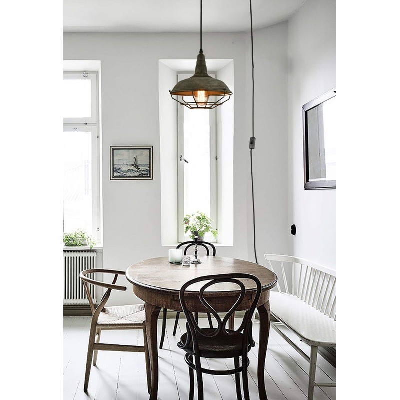 DANSEER Farmhouse Plug in Pendant Light with 16 Feet Hanging