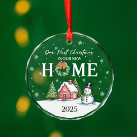 New Home Ornament 2025, House Warming Gift, New Beginning, Welcome Home Gifts, Presents for Women, Couple, New Home Gifts, First Home Together, Home Owners Gift Idea (Style 3)