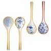 Set of 4 Stylish Spoon Renge 4 Floral Ceramic Handmade