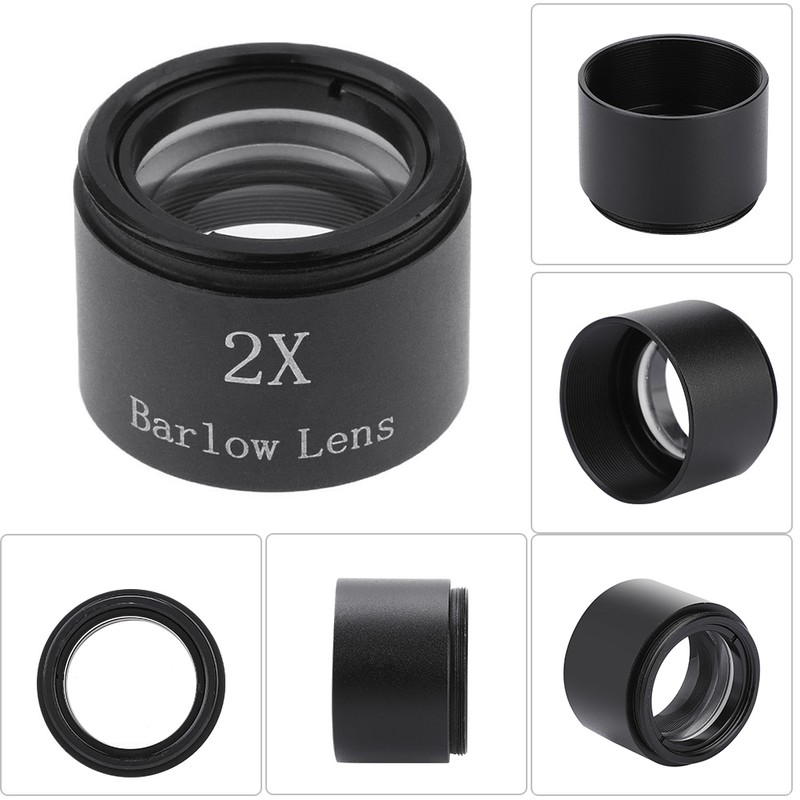 1.25 Inch 2X Magnification M28.6 Thread Barlow Lens for Astronomical
