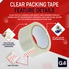 G4GADGET Pack of 3 Clear Packing Tape - Heavy Duty