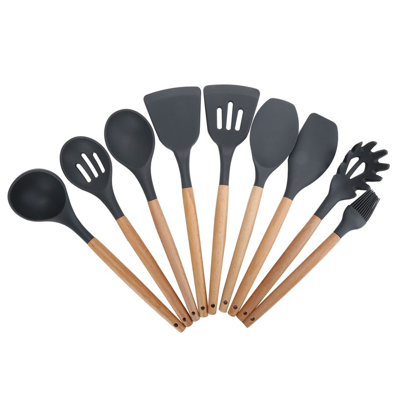 9Pcs set Silicone Kitchenware Kit NonStick Cooking Utensils Baking Tool