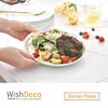 WishDeco White Dinner Plates Set of 6, Porcelain Salad Plates