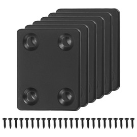 sourcing map 3 Set Flat Repair Plates, 1.5 x 1.77 Inch Stainless Steel Flat Straight Brace Bracket Mending Joining Plates with Screws for Fixing Wooden Furniture Corner, Black