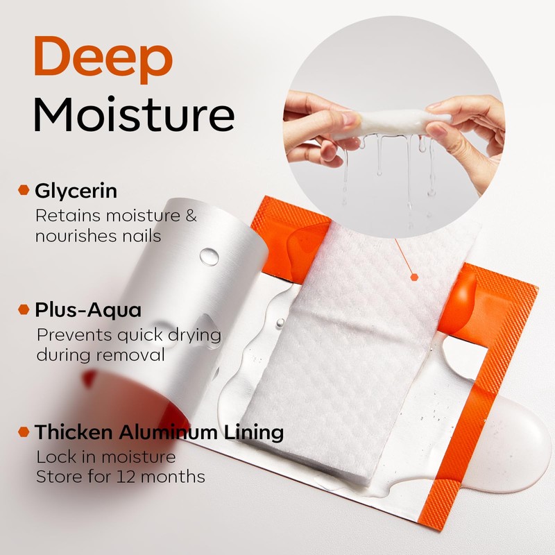 Modelones Nail Polish Remover Pads, Acetone Nail Polish Remover Wipes