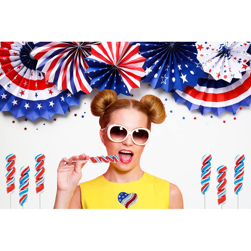 Fruidles Patriotic Twist Lollipop, USA Red, Blue, & White Mixed