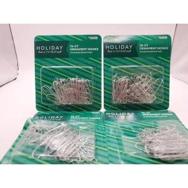 Holiday Living Lot of 4 Holiday Living 75ct Each Silver Ornament Hooks (300 total) 16090 New!