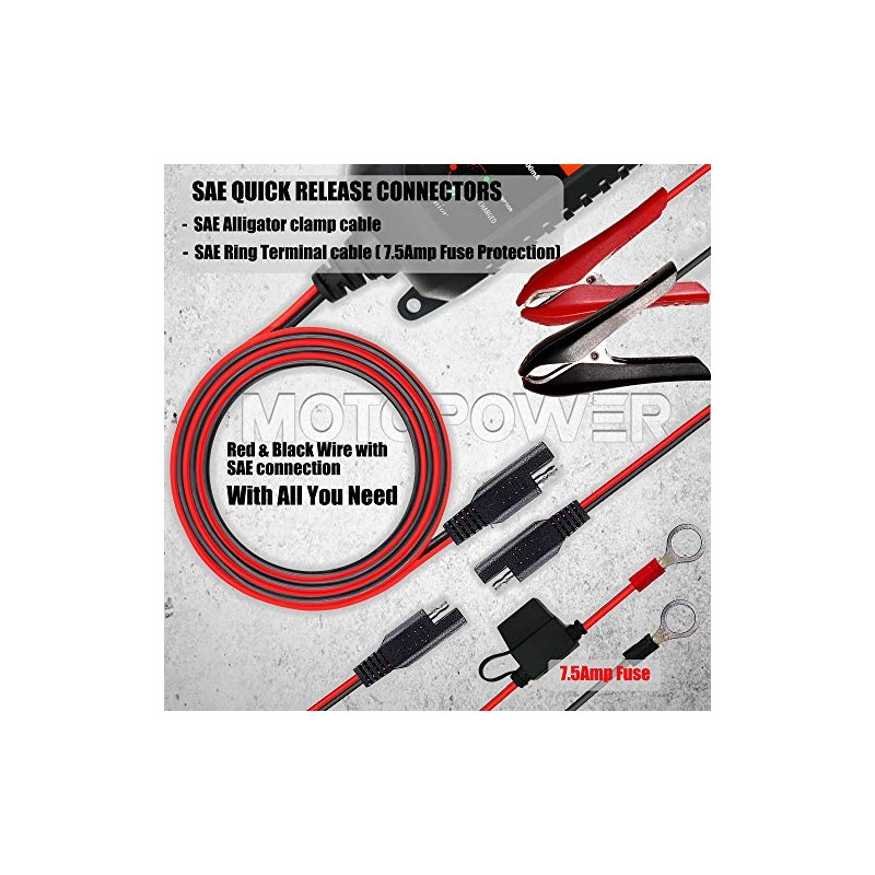 MOTOPOWER MP00205A Cargador de Batería 12V 800mA – Automático, Inteligente,