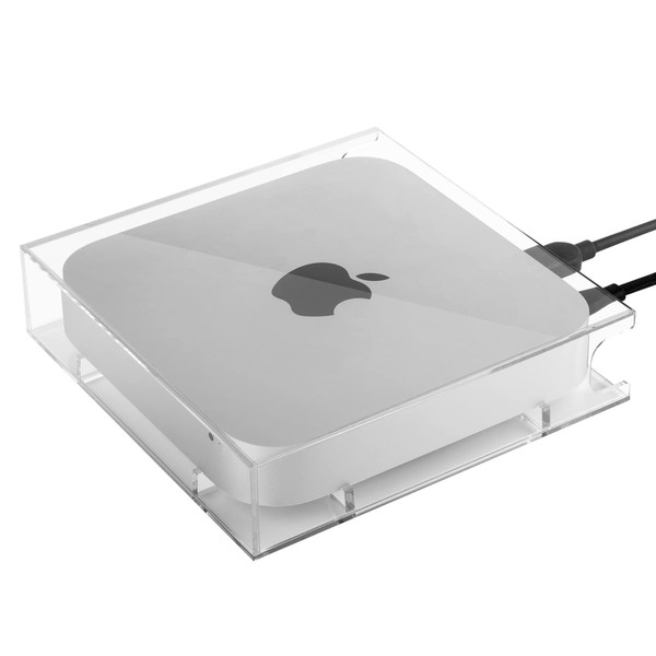 CaSZLUTION - Soporte para Mac Mini con cubierta antipolvo extraíble, soporte de computadora acrílico compatible con Apple Mac Mini 2010-2023