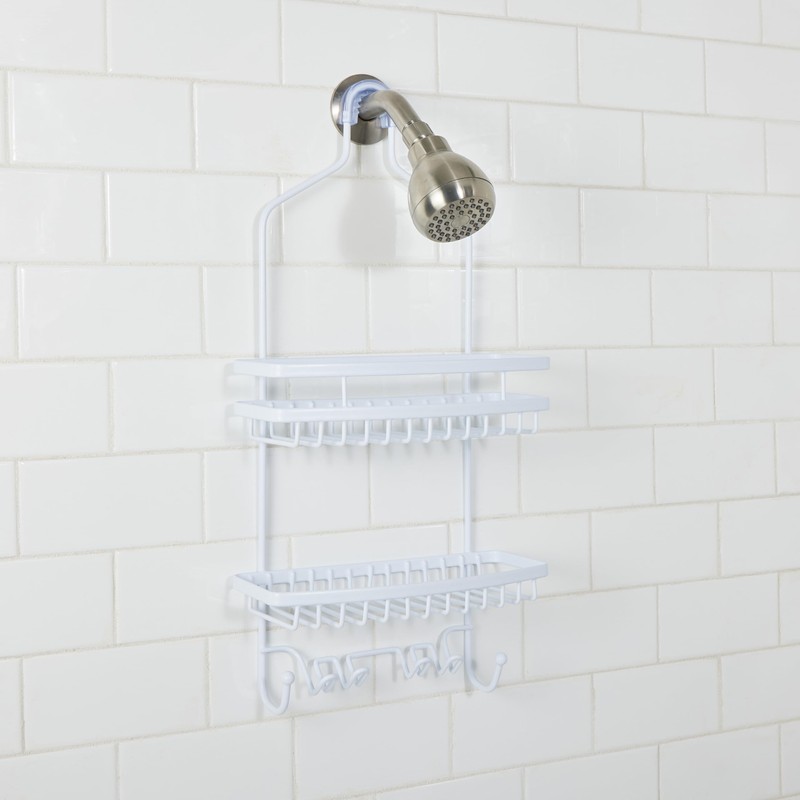 Bath Bliss Shower Head Caddy, Suction Cup Backing, 2 Tier