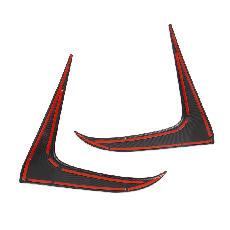 crosselec Carbon Fiber Front Bumper Cover Headlight Trim Strip Accessories