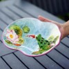 Minigift Ceramic Fruit Bowl,3D Sculpture and Hand-painted Dish for Dessert,