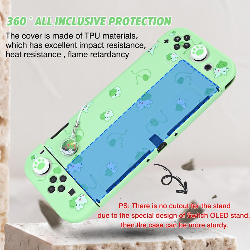 DLseego Dockable Case Design for Switch OLED, Anti-Slip Shock-Absorption Protective