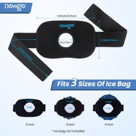 NEWGO Elastic Ice Bag Cold Ice Pack Strap, Adjustable Ice Pack Strap for Ice Bags, Versatile Crossbody Bandage Support Ice Wrap Band Ice Belt for Hand Wrist Arm Waist Knee Shoulder Ankle Leg Neck