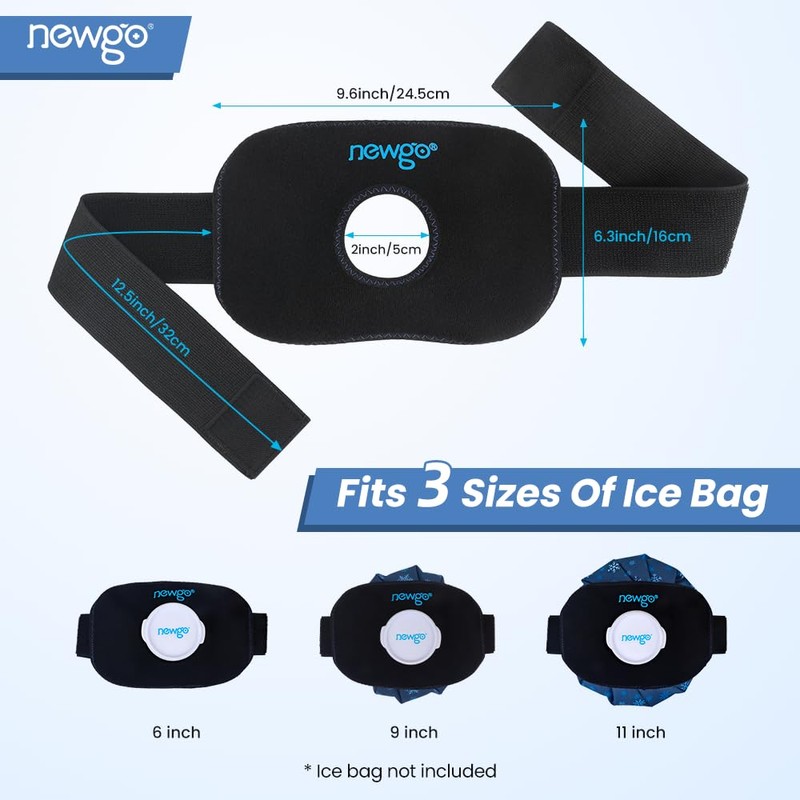 NEWGO Elastic Ice Bag Cold Ice Pack Strap, Adjustable Ice