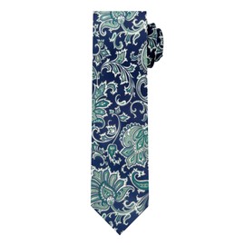 Jacob Alexander Men's English Paisley Pattern 2.5 inch Slim Width Neck Tie - Blue Multi