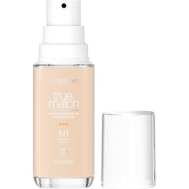 L'Oreal Paris True Match Super-Blendable Foundation, Medium Coverage Liquid Foundation Makeup with SPF 17, N1, Light, 1 Fl Oz